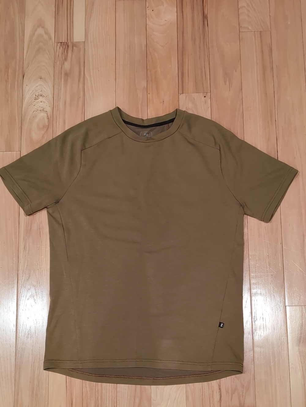 On Running Olive Green Crew Neck Short Sleeve Tee